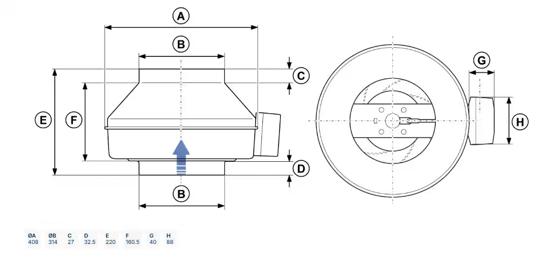 Systemair Kanalfläkt K 315 M EC Sileo