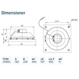 Takfläkt TFSK 315 Röd