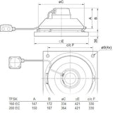 Takfläkt TFSK 160 EC Sileo Svart
