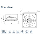 Takfläkt TFSK 125 XL SILEO Svart