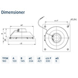 Takfläkt TFSK 160 SILEO Svart